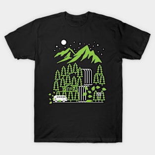 Wild Exploring - Geometric Camping Van T-Shirt